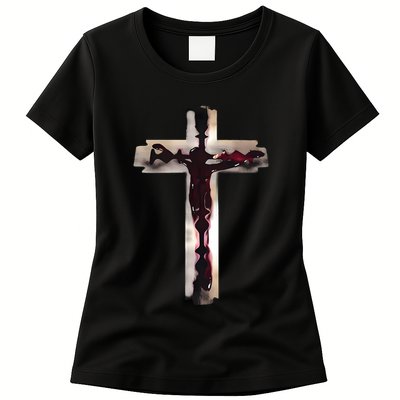 Nawafer Jesus Cross Razorblade Womens T-Shirt