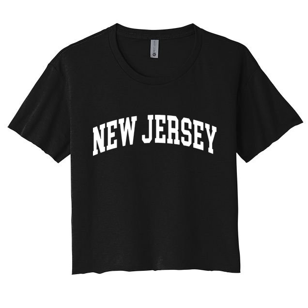 New Jersey Classic Text Women's Crop Top Tee