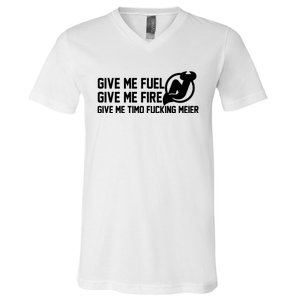 New Jersey Devils Give Me Fuel Give Me Fire Give Me Timo Fucking Meier V-Neck T-Shirt