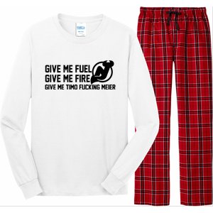 New Jersey Devils Give Me Fuel Give Me Fire Give Me Timo Fucking Meier Long Sleeve Pajama Set