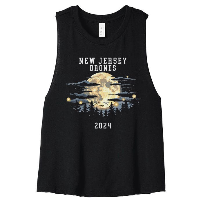 New Jersey Drones December 2024 – Drone Sightings Women's Racerback Cropped Tank