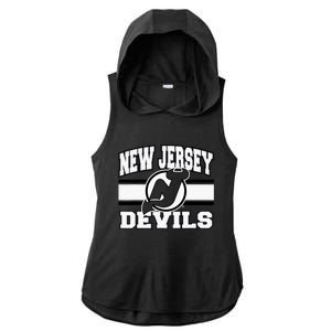 New Jersey Devils Stripe Red Ladies PosiCharge Tri-Blend Wicking Draft Hoodie Tank