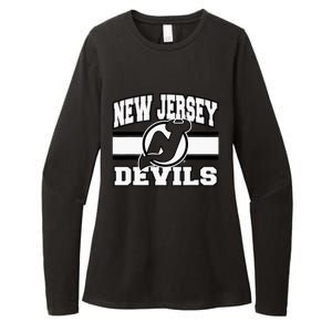 New Jersey Devils Stripe Red Womens CVC Long Sleeve Shirt