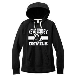 New Jersey Devils Stripe Red Women's Fleece Hoodie