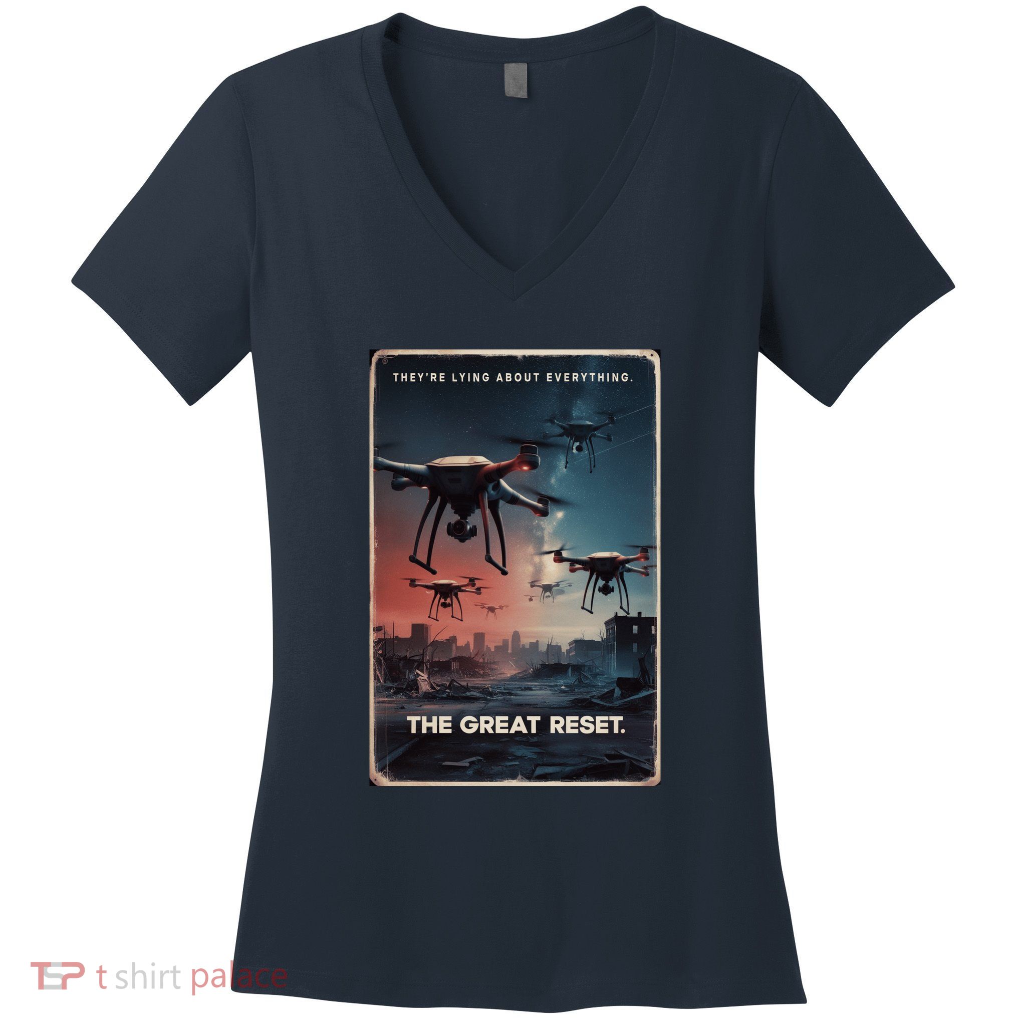 New Jersey Drones Ufo Uap Project Bluebeam Women's V-Neck T-Shirt