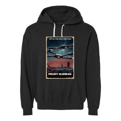 New Jersey Drones Ufo Uap Project Bluebeam Garment-Dyed Fleece Hoodie