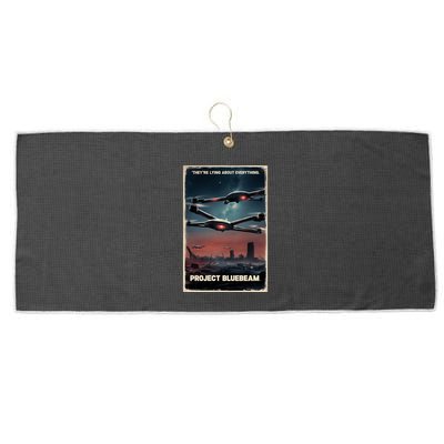 New Jersey Drones Ufo Uap Project Bluebeam Large Microfiber Waffle Golf Towel