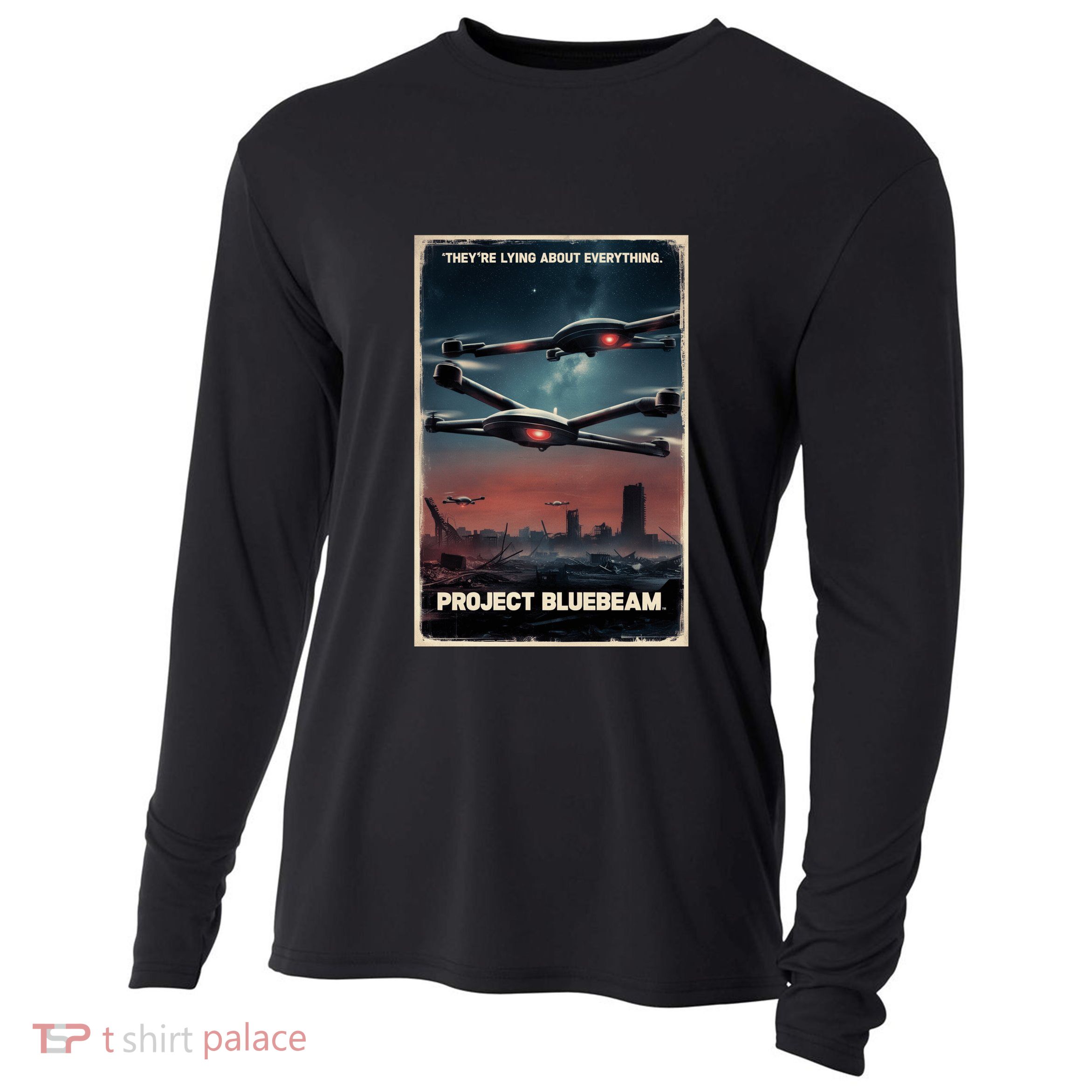 New Jersey Drones Ufo Uap Project Bluebeam Cooling Performance Long Sleeve Crew