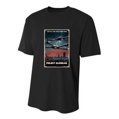 New Jersey Drones Ufo Uap Project Bluebeam Youth Performance Sprint T-Shirt