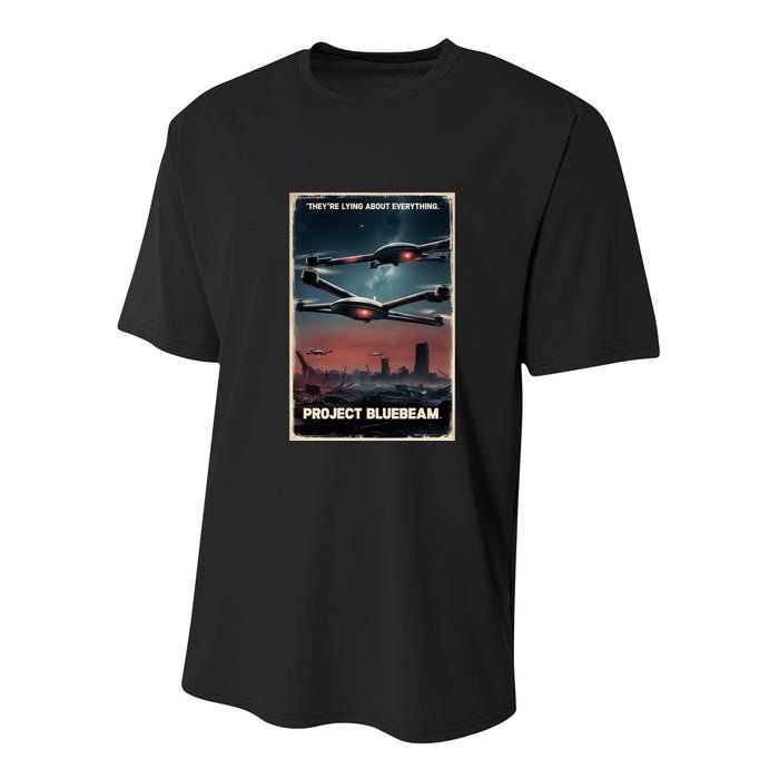 New Jersey Drones Ufo Uap Project Bluebeam Youth Performance Sprint T-Shirt