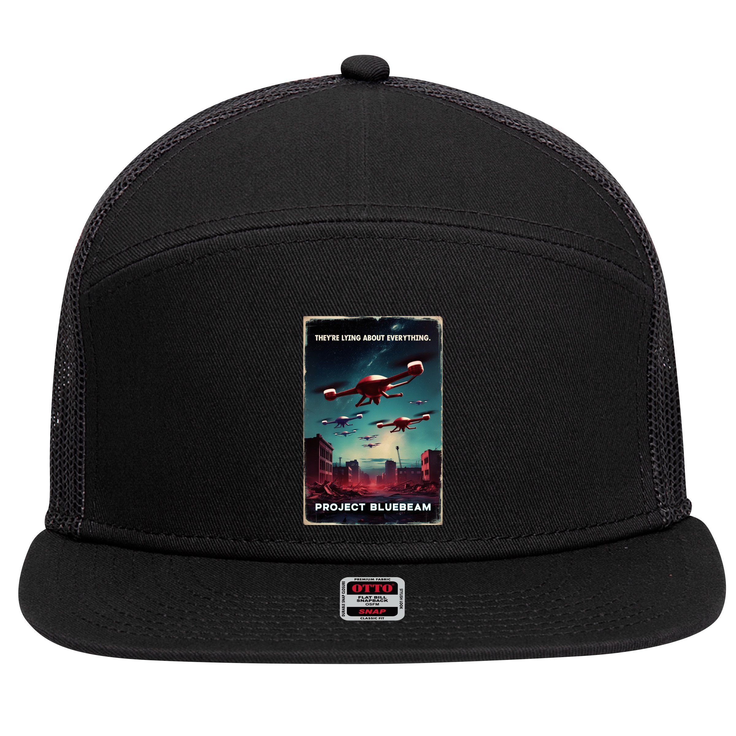 New Jersey Drones Ufo Uap Project Bluebeam 7 Panel Mesh Trucker Snapback Hat