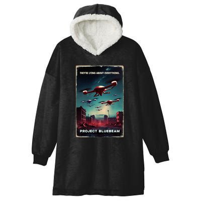 New Jersey Drones Ufo Uap Project Bluebeam Hooded Wearable Blanket