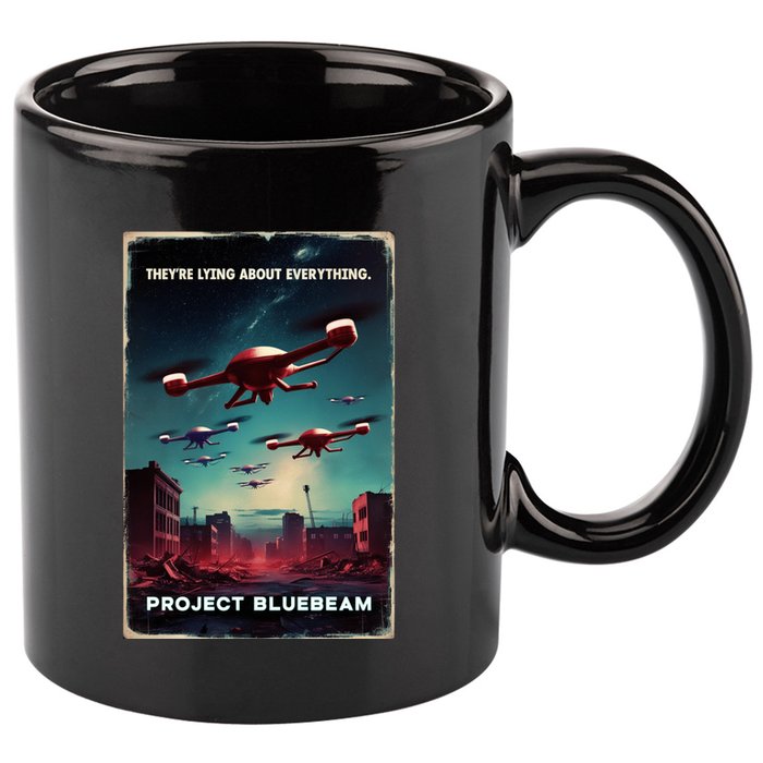New Jersey Drones Ufo Uap Project Bluebeam 11oz C Handle Ceramic Mug