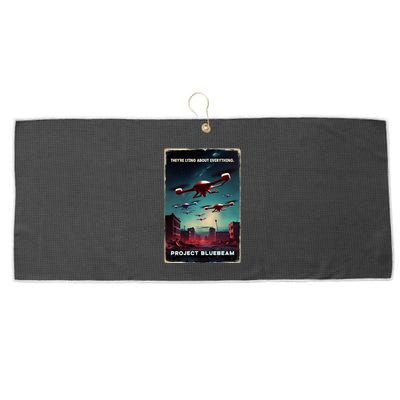 New Jersey Drones Ufo Uap Project Bluebeam Large Microfiber Waffle Golf Towel