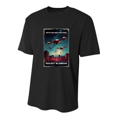 New Jersey Drones Ufo Uap Project Bluebeam Youth Performance Sprint T-Shirt