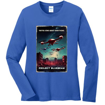 New Jersey Drones Ufo Uap Project Bluebeam Ladies Long Sleeve Shirt