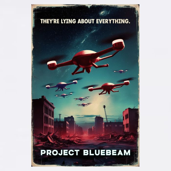 New Jersey Drones Ufo Uap Project Bluebeam Garment-Dyed Sweatshirt