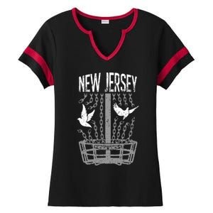 New Jersey Disc Golf Player Breaking Chains Birdie Meaningful Gift Ladies Halftime Notch Neck Tee