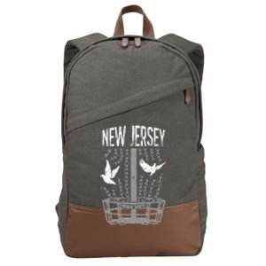 New Jersey Disc Golf Player Breaking Chains Birdie Meaningful Gift Cotton Canvas Backpack