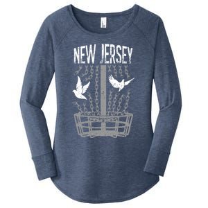 New Jersey Disc Golf Player Breaking Chains Birdie Meaningful Gift Women's Perfect Tri Tunic Long Sleeve Shirt