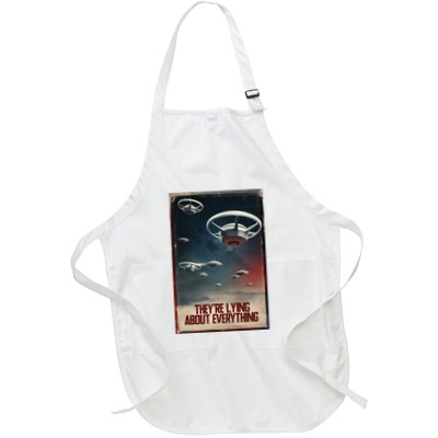 New Jersey Drones Ufo Alien Uap Full-Length Apron With Pockets