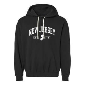 New Jersey Est 1787 Distressed Worn Garment-Dyed Fleece Hoodie