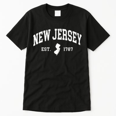 New Jersey Est 1787 Distressed Worn Tall T-Shirt