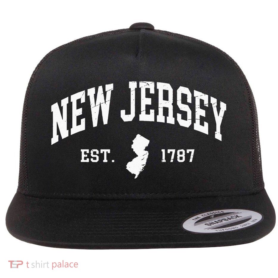 New Jersey Est 1787 Distressed Worn Flatbill Hat
