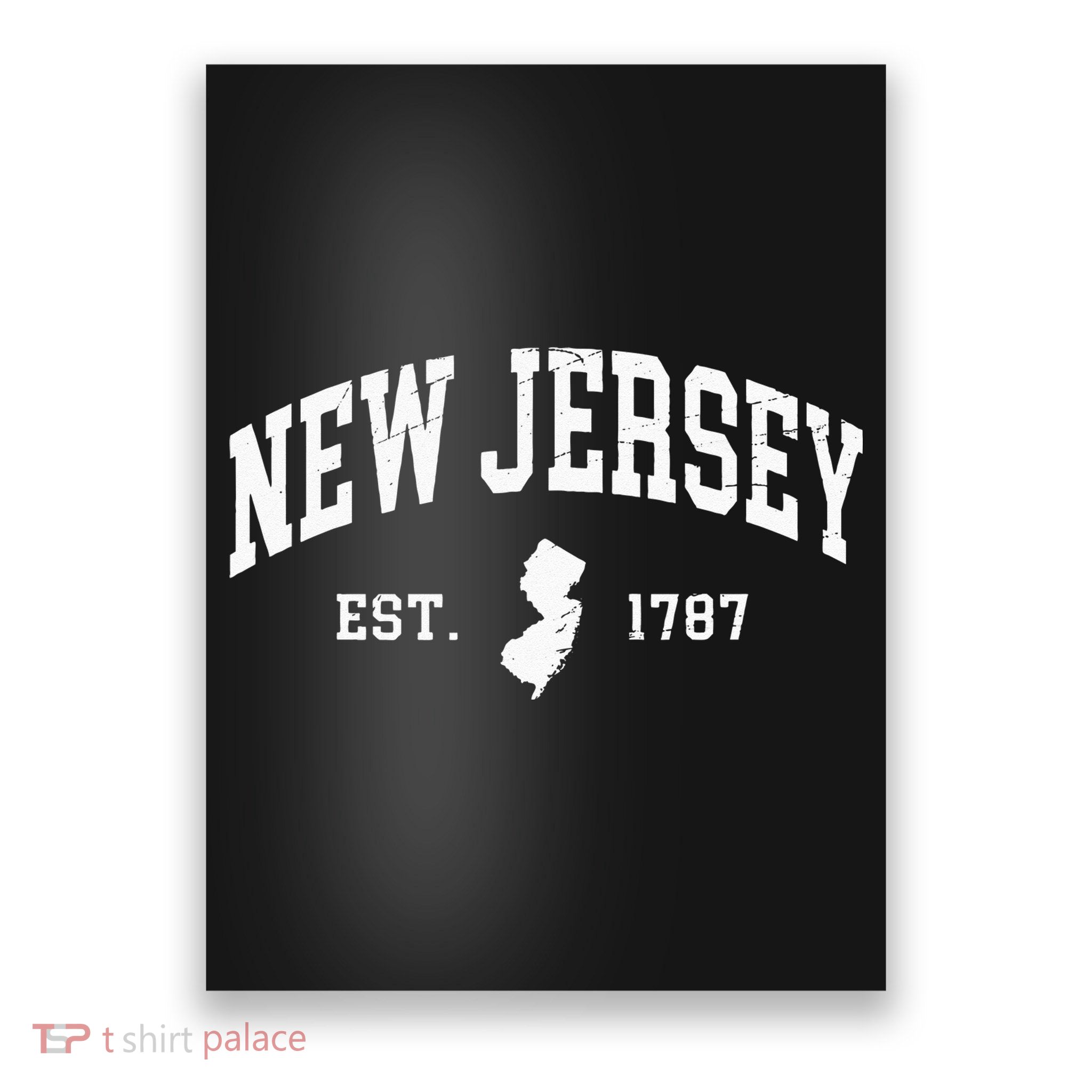 New Jersey Est 1787 Distressed Worn Poster