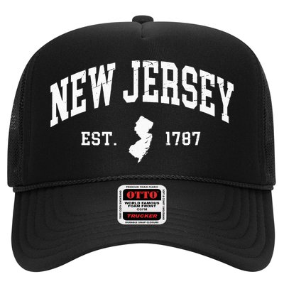 New Jersey Est 1787 Distressed Worn Trucker Hat