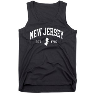 New Jersey Est 1787 Distressed Worn Tank Top