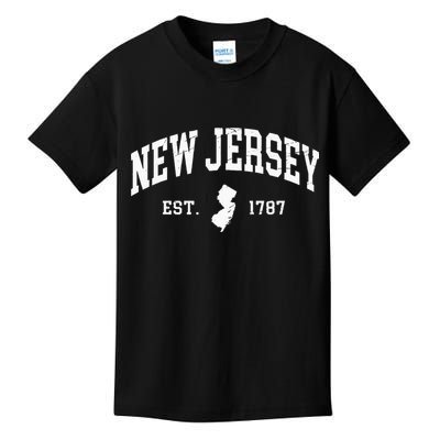 New Jersey Est 1787 Distressed Worn Kids T-Shirt