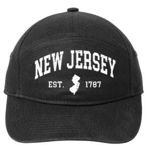 New Jersey Est 1787 Distressed Worn Design Classic 7-Panel Snapback Hat