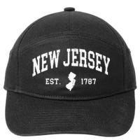 New Jersey Est 1787 Distressed Worn Design Classic 7-Panel Snapback Hat