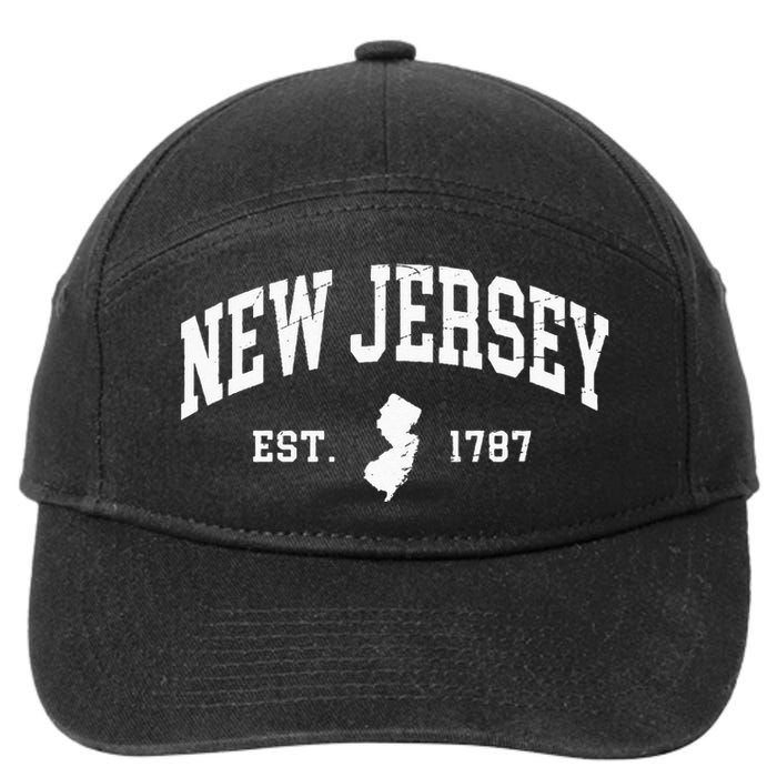 New Jersey Est 1787 Distressed Worn Design Classic 7-Panel Snapback Hat