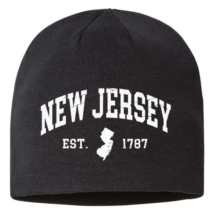 New Jersey Est 1787 Distressed Worn Design Classic Sustainable Beanie