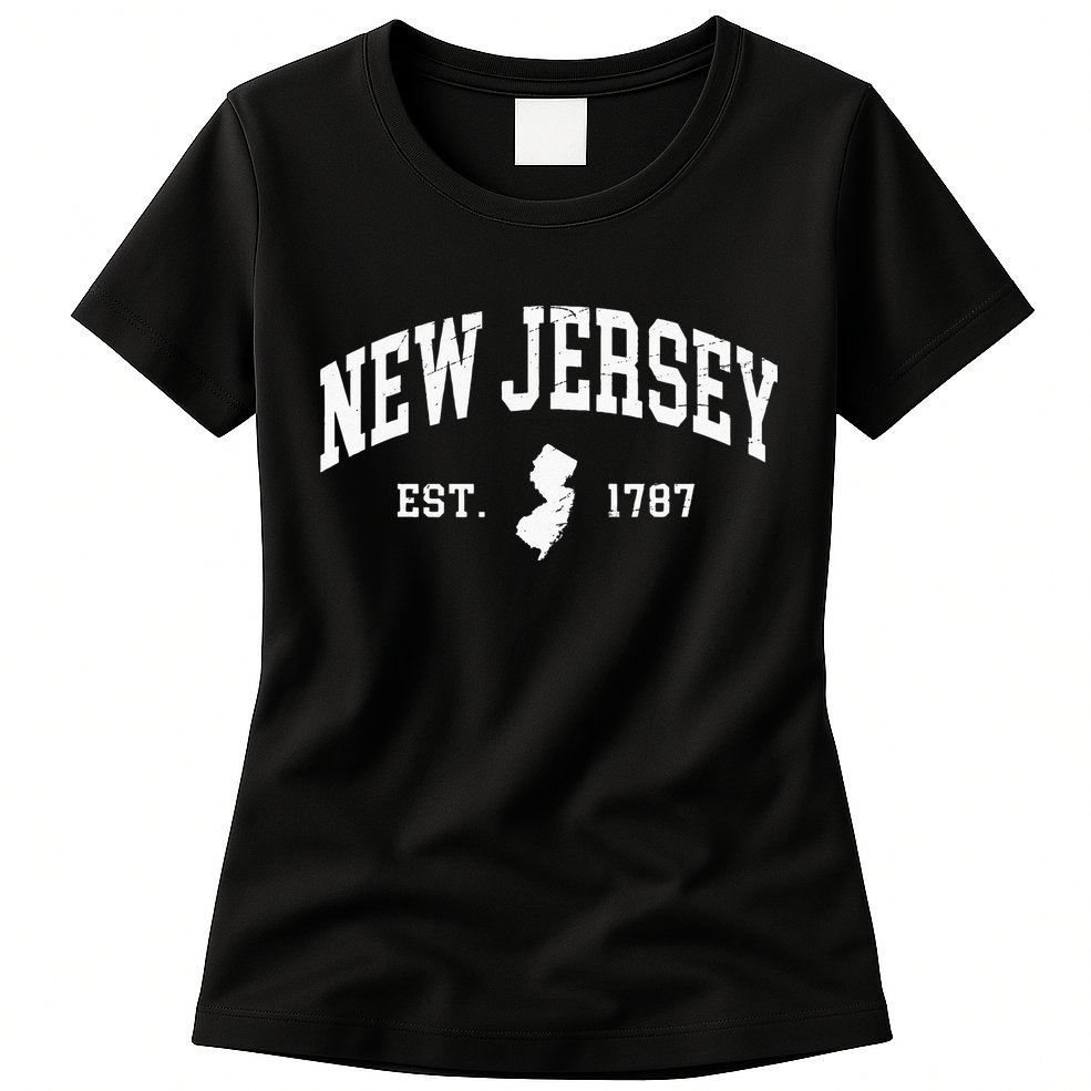 New Jersey Est 1787 Distressed Worn Womens T-Shirt