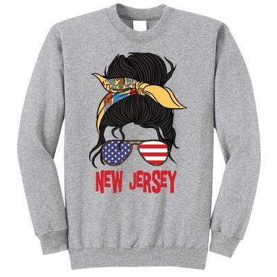 New Jersey For Girl New Jersey Proud State Flag For Women Tall Sweatshirt