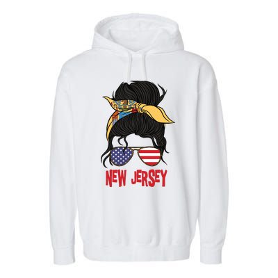 New Jersey For Girl New Jersey Proud State Flag For Women Garment-Dyed Fleece Hoodie