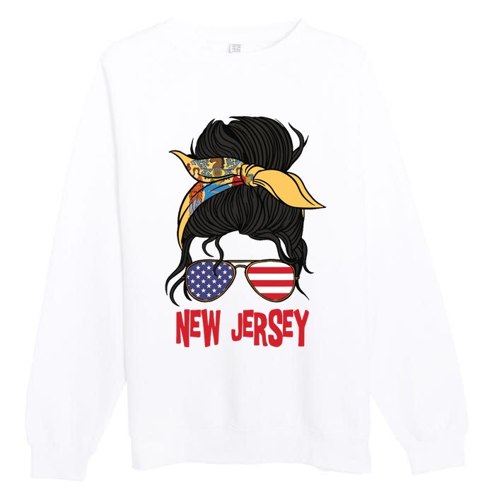 New Jersey For Girl New Jersey Proud State Flag For Women Premium Crewneck Sweatshirt