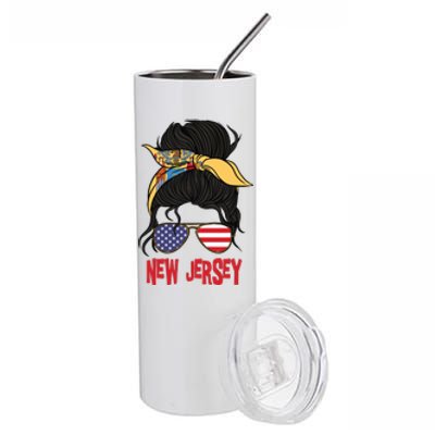 New Jersey For Girl New Jersey Proud State Flag For Women Stainless Steel Tumbler