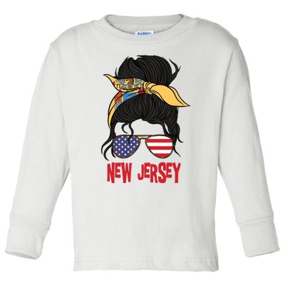 New Jersey For Girl New Jersey Proud State Flag For Women Toddler Long Sleeve Shirt