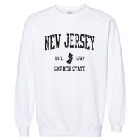 New Jersey Garden State Vintage Established Sports Design Garment-Dyed Sweatshirt