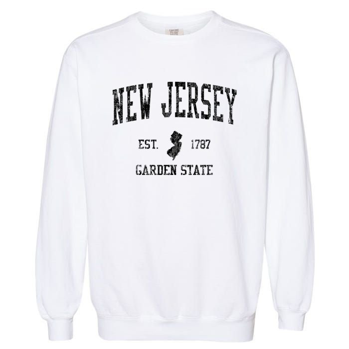 New Jersey Garden State Vintage Established Sports Design Garment-Dyed Sweatshirt