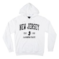 New Jersey Garden State Vintage Established Sports Design Hoodie