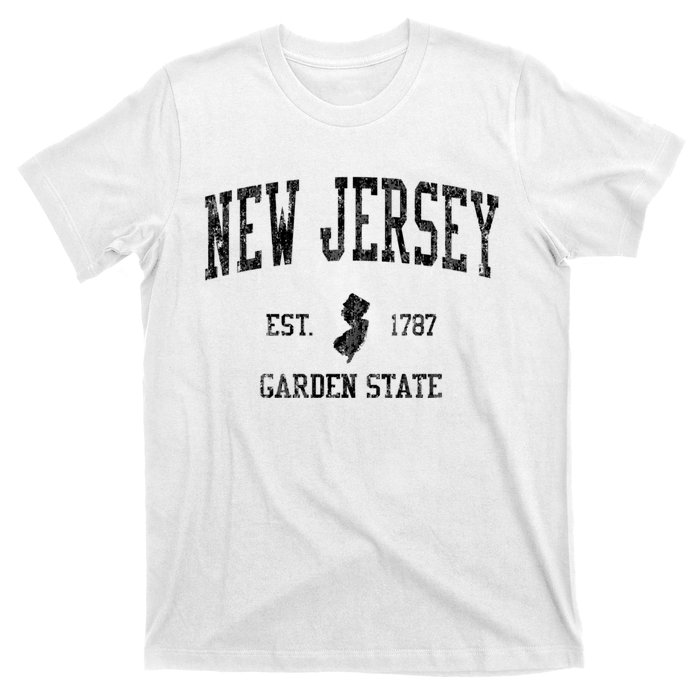 New Jersey Garden State Vintage Established Sports Design T-Shirt