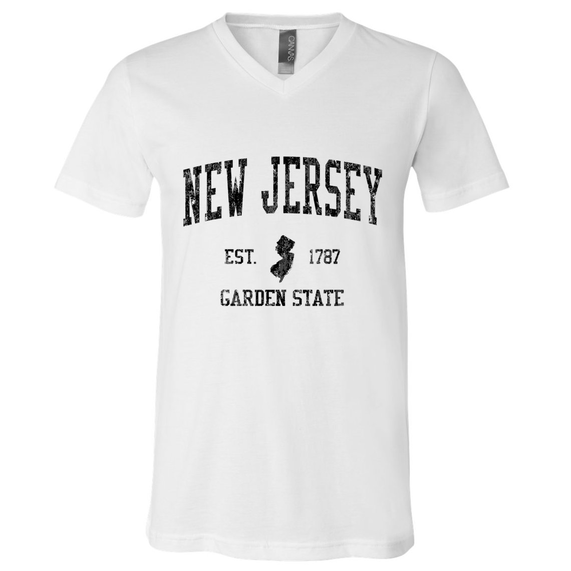 New Jersey Garden State Vintage Established Sports Design V-Neck T-Shirt