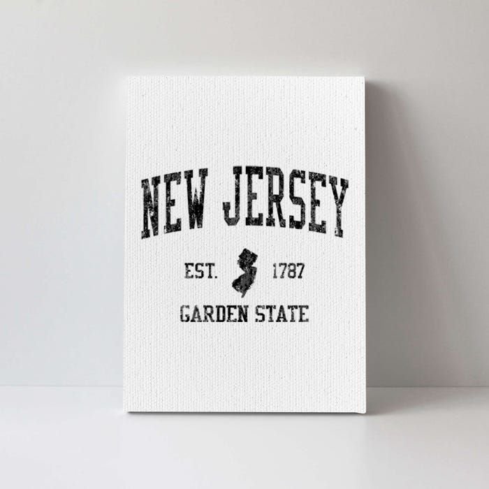 New Jersey Garden State Vintage Established Sports Design Canvas