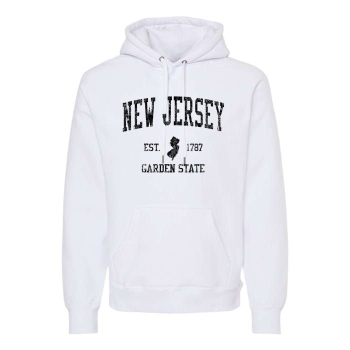 New Jersey Garden State Vintage Established Sports Design Premium Hoodie