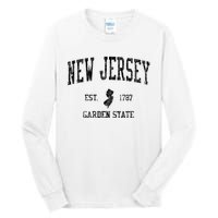 New Jersey Garden State Vintage Established Sports Design Tall Long Sleeve T-Shirt